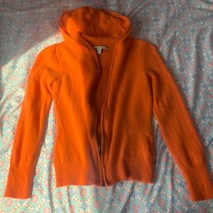 Bright Orange Fuzzy Zip Up